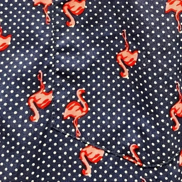 Molokai Surf Co Novelty Flamingo and polka dots button down short sleeve shirt - Picture 9 of 9